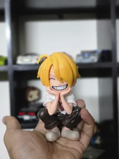 One Piece Sanji Crouching Chibi Figure – Smirking Blonde Cook Anime Statue